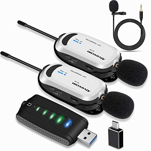 ワイヤレスピンマイク　K&F CONCEPT UHF CM-10 K&F Concept CM-10 Wireless UHF Dual Channel Microphone