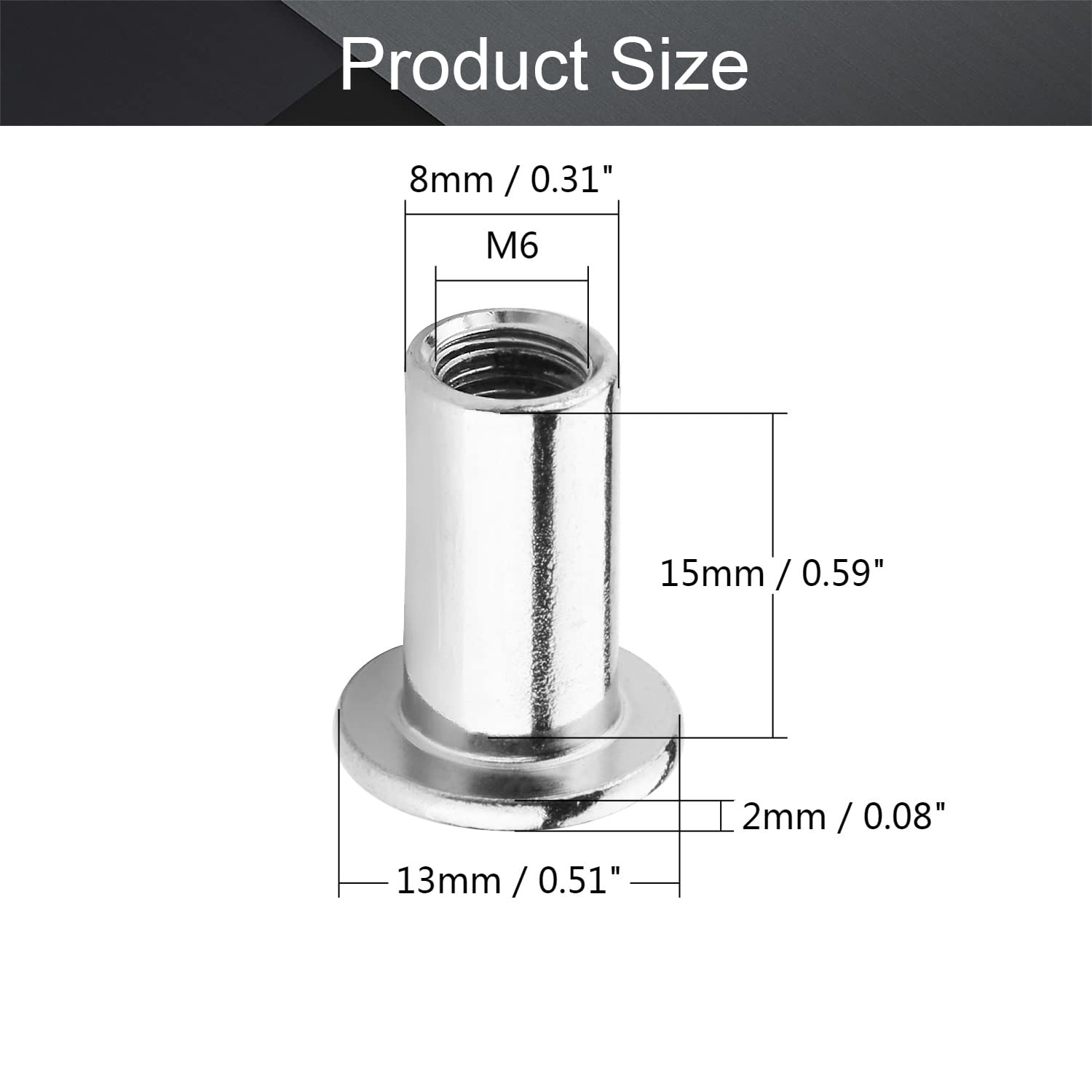 SOURCING MAP M6x25mm Vis tête Hex Vis en acier au carbone fixation