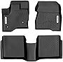 OEDRO Floor Mats Compatible for 2009-2019 Ford Flex, Unique Black TPE All-Weather Guard Includes 1st and 2nd Row: Front, Rear, Full Set Automotive Liners