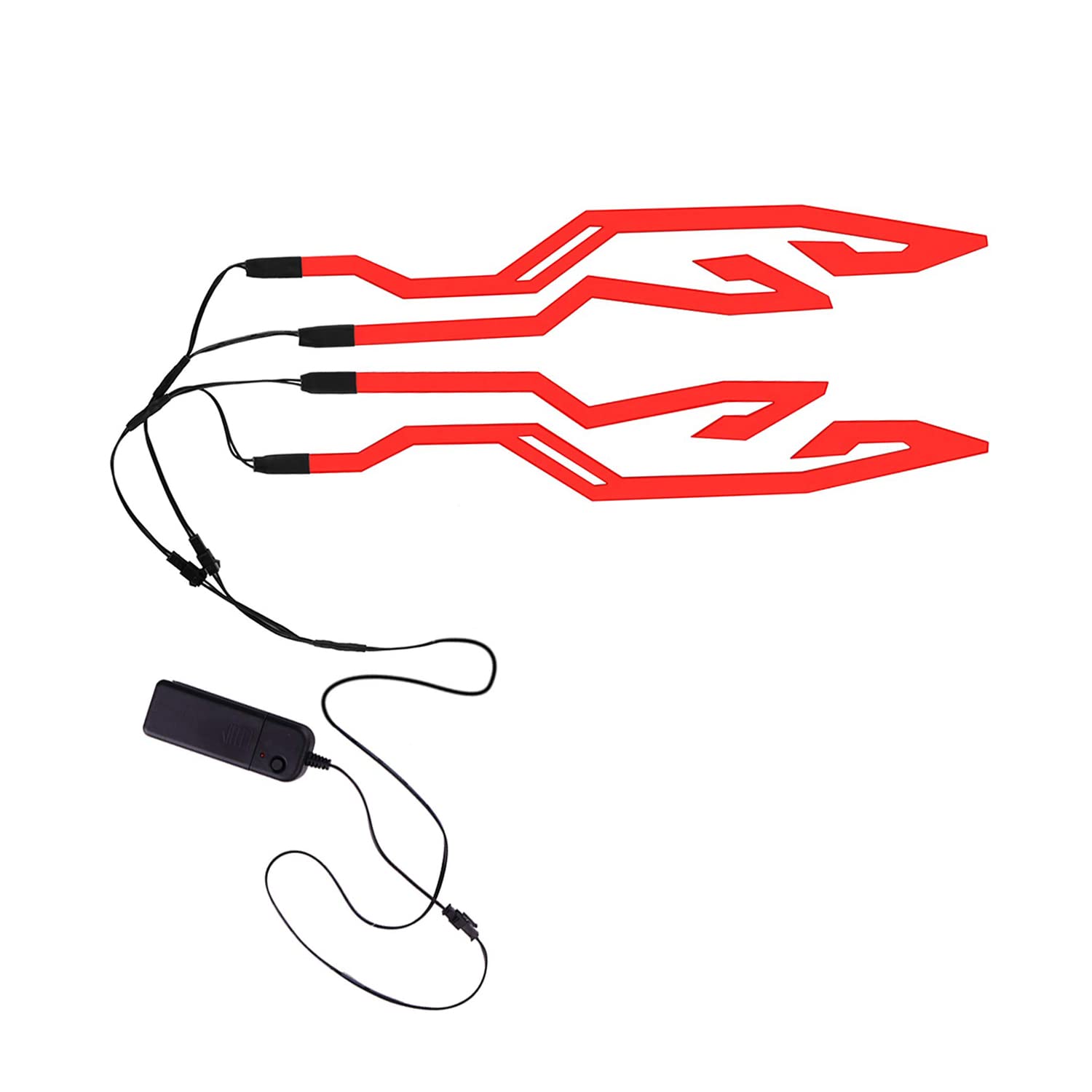 Vagary 4PC Helmet Light Strip with 3 Modes Flashing Night Bike Riding Strip Light .(Red) (12 V, 10 W)-picture-21