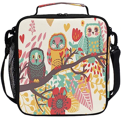 Alaza Cute Owl Kids Lunch Box Insulated Lunch Bag Large Freezable Lunch Boxes Cooler Meal Prep Lunch Tote With Shoulder Strap For Boys Girls #TOP6