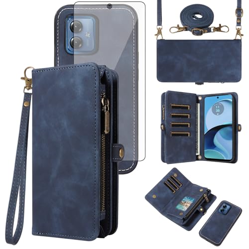 Étui Motorola Moto G14 Asuwish avec protection écran verre trempé et fente cartes