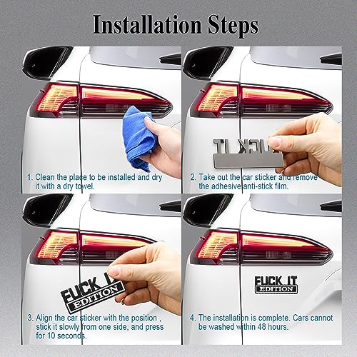 Image of Fuck IT Edition Emblem, Car Exterior Emblems Badge 3D Sticker Decal, Fuck-IT Edition Emblem 3D Fender Badge Decal, 3D Fender Badge Decal Car Truck Replacement, Fit for All Cars (Black White 1)