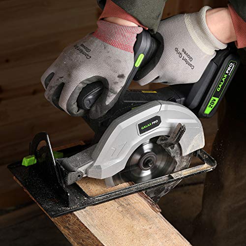 GALAX PRO Circular Saw, 140mm Cordless Circular Saw 20V with 2 Blades (18T+48T), 3800RPM Variable Speed, Includes 2.0Ah Lithium Battery and Charger, Max Cutting Depth 41mm(90°), 36mm(45°) 6 GALAX PRO Circular Saw, 140mm Cordless Circular Saw 20V with 2 Blades (18T+48T), 3800RPM Variable Speed, Includes 2.0Ah Lithium Battery and Charger, Max Cutting Depth 41mm(90°), 36mm(45°) - Image 6