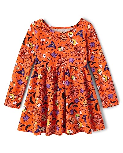 The Children'S Place 3040562 Baby Girls' And Toddler Long Sleeve Halloween Printed Dress cover