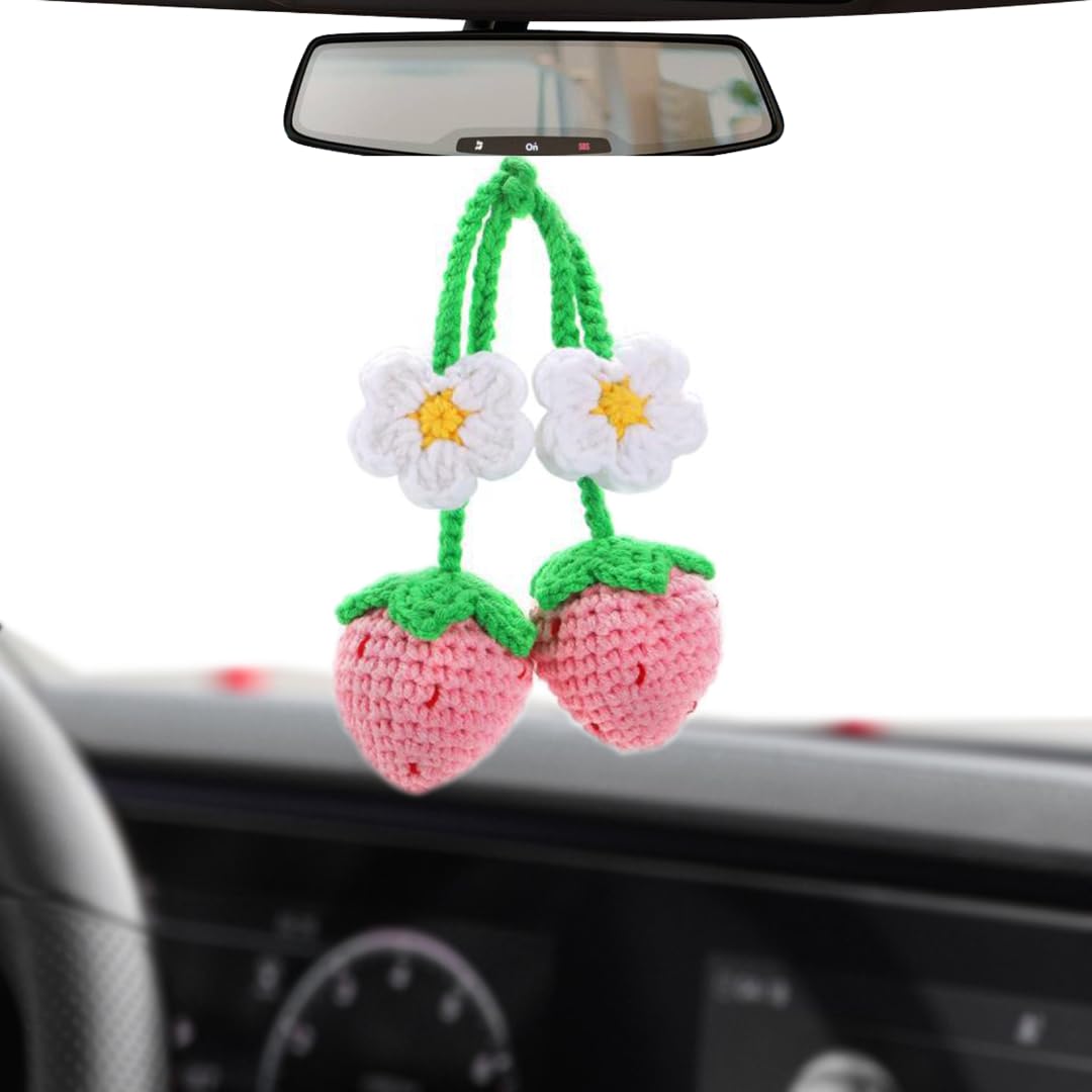Suspension fraise crochet rose KLUFO pour rétroviseur voiture