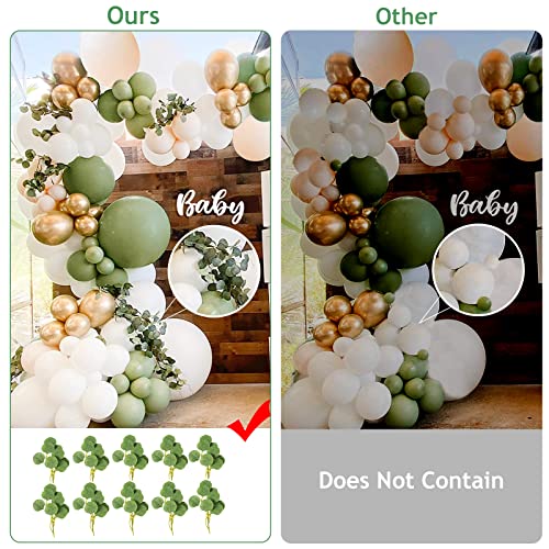 Sage Green Balloon Garland Arch Kit - 134Pcs Eucalyptus Garland, Retro Olive Green, Peach White And Gold Latex Balloons Arch Kit For Baby Shower,Wedding Birthday,Bridal Shower Decorations #TOP1