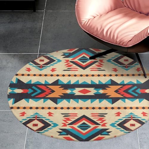 Alfombra pequeña con estampado de nativos americanos para salón y baño lavable 3