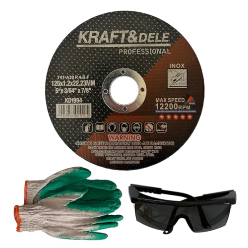 Kraft&Dele Discos de corte 125 mm metal T41 125x1.2x22.23 mm | 50 discos amoladora metal profesionales | discos de radial alta resistencia para corte rápido y limpio en acero, tubos y chapas