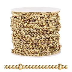 3mm Beads Gold Satellite Curb Chain