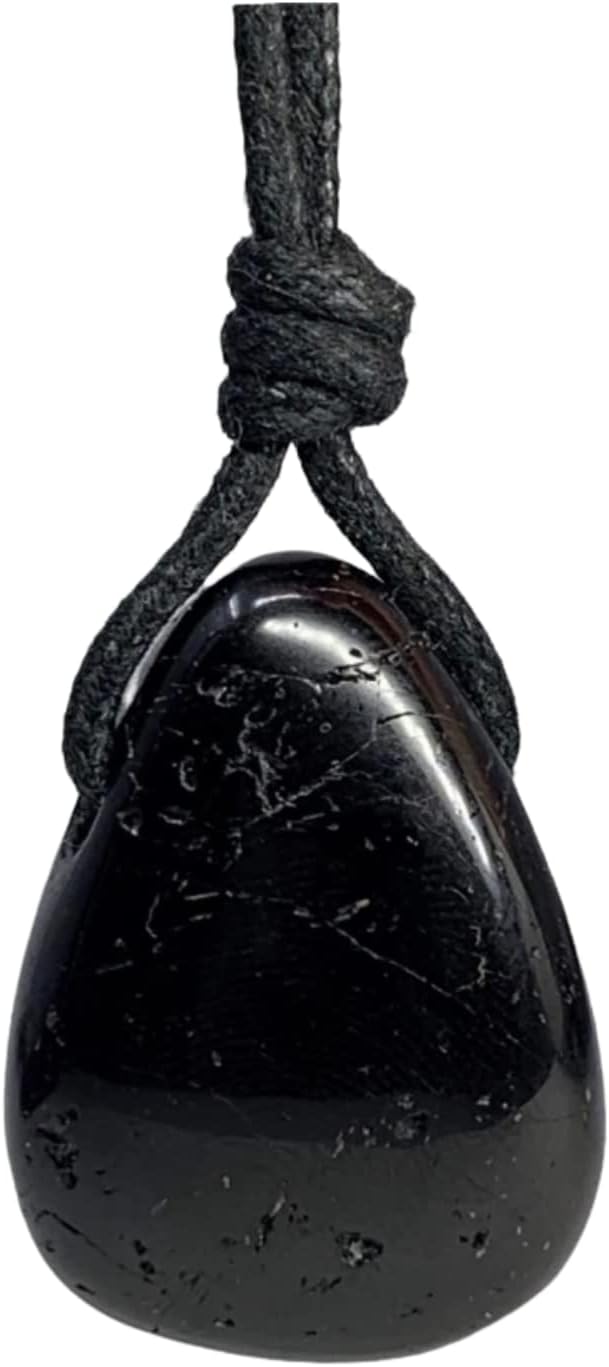 Luck Strings Natural Black Tourmaline Pendant Necklace Energy Shield Protection Jewelry Cord necklace Men Women