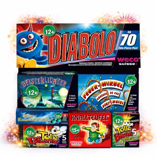 FLAME X BURN Set de Fiesta de Nochevieja 2026 con Fuegos Artificiales Juveniles Cat. F1 – para Adolescentes y niños (Diabolo)