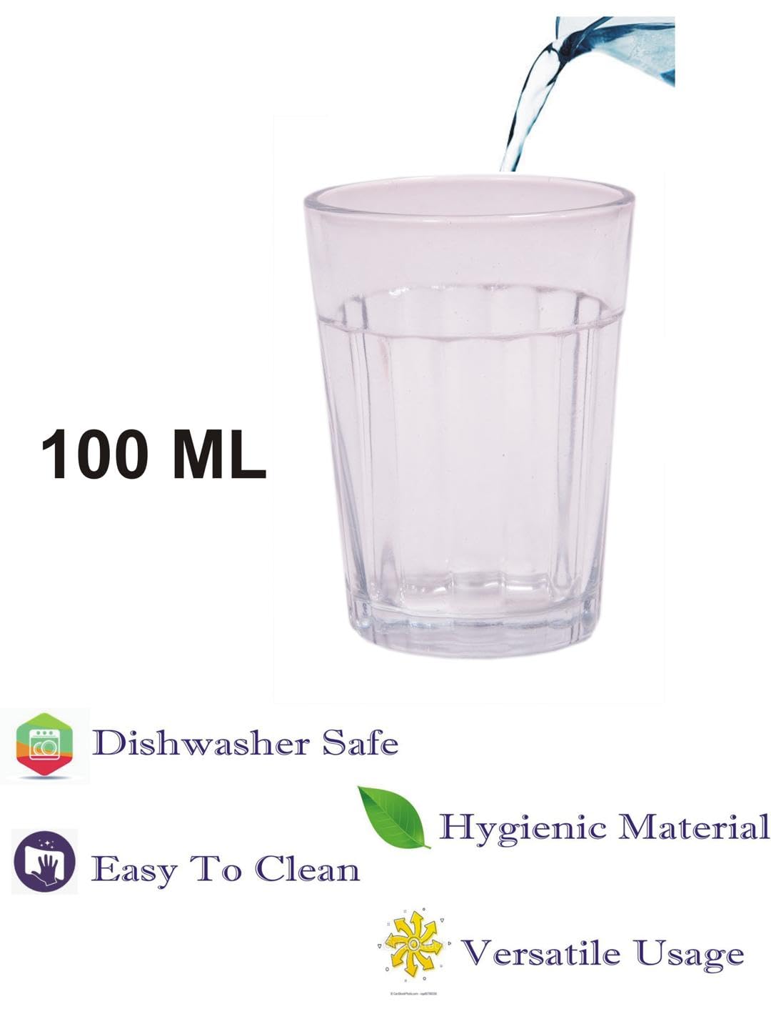 AFAST Party Perfect Tea Glasses for Tea, Coffee, Milk, Green Tea and Other Beverages, Clear, Pack of 6, Size- 6 X 6 X 8 CM 3