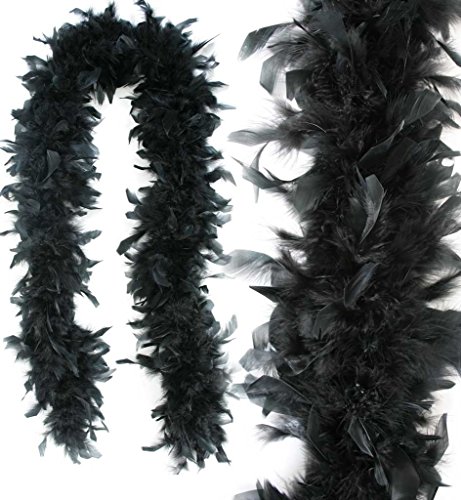 Federboa einfarbig, aus verschiedenen Farben und Federdichten wählbar, Länge ca. 1,80m, Federstola Federschal Kostüm Karneval 20er Jahre Charleston...