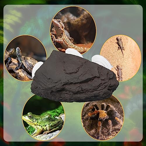 Image of Turtle Basking Platform with Strong Suction Cups, Resin Tortoise Resting Dock Fish Tank Aquarium Tortoise Climbing Platform,Reptile Habitat Climbing Resin Fish Tank Aquarium Ornament (Gray)