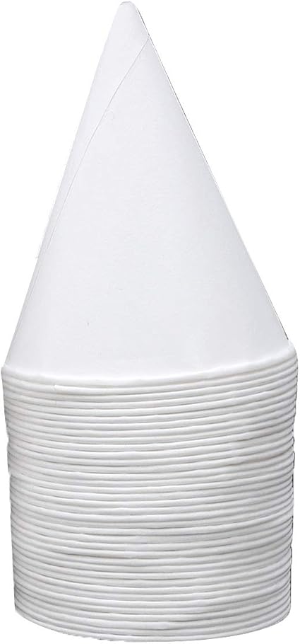 Kaerm 50/100 Papier Schnee Kegel Tassen Einweg Trichter Wachs Beschichtete  Rasiert Eis Becher Einweggeschirr Weiß A One Size : Amazon.de: Küche,  Haushalt & Wohnen