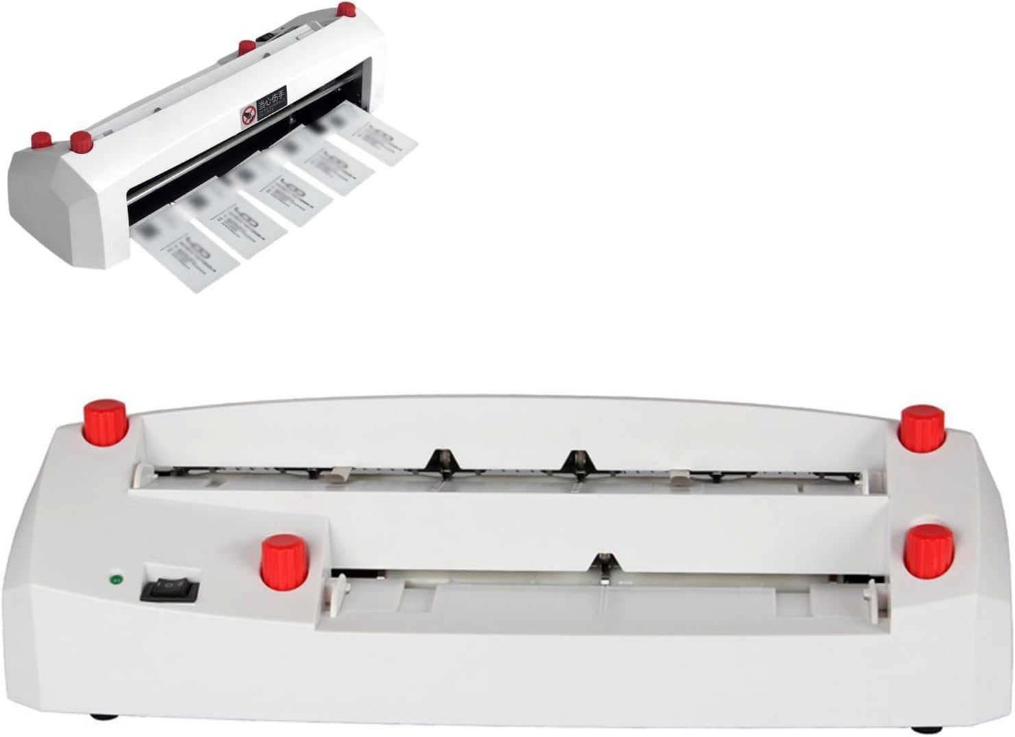 Taglierina elettrica per biglietti da visita, taglierina automatica A4 con sistema a 9 lame, taglio di precisione senza sbavature da 120-300 g, margine regolabile, per stamperia e ufficio