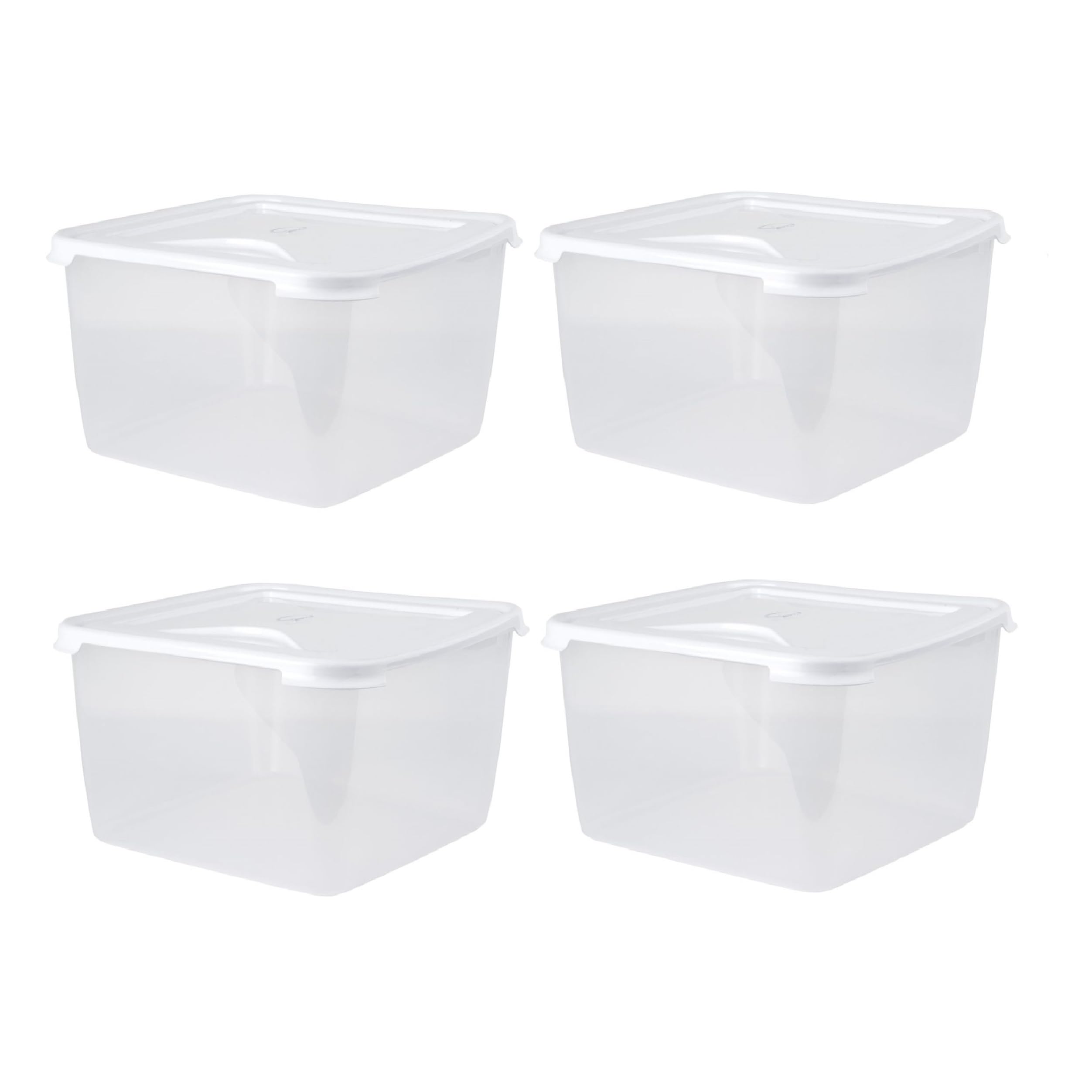 Wham 4 Large 15L Food Storage Containers With Lid Bpa Free Preserve Cake Tub 32.5Cm