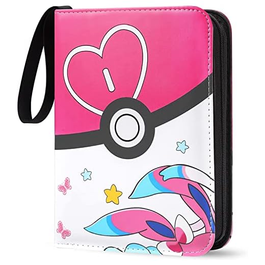 Card Binder for Pokemon Cards 4-Pocket (440 Pockets), Card Holder Binder Trading Cards, Card Games Collection Binder with 55 Sleeves，Trading Card Games Toys Gifts for Kids