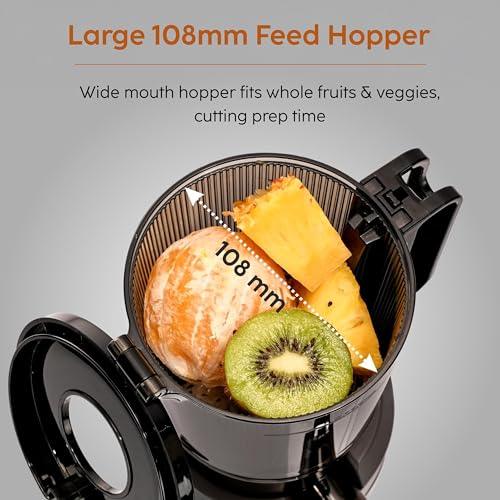 Image of Glen Cold Press Juicer for Home, 200W, 108mm Large Feed, 800ml Juice & 700ml Pulp Cup, 2 Size Filter, Low Noise RPM, Fruit & Vegetable Slow Juicer Machine, Easy Clean - SA-4015HSJ