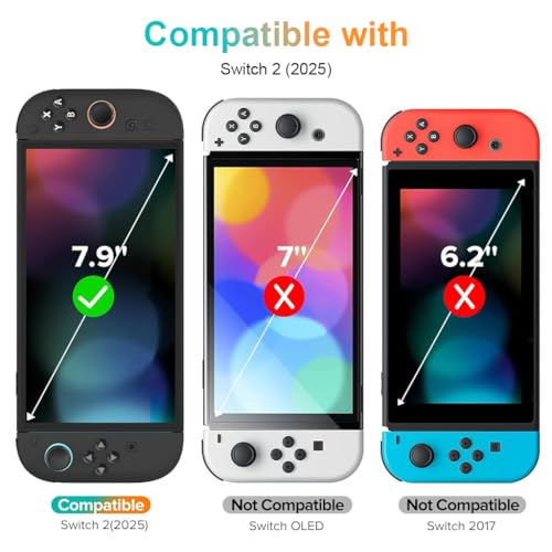 Image of ZORBES 2 Pack Tempered Glass Screen Protector Designed for Nintendo Switch 2 2025 with Alignment Frame,Transparent HD Clear,Screen Protector for Switch