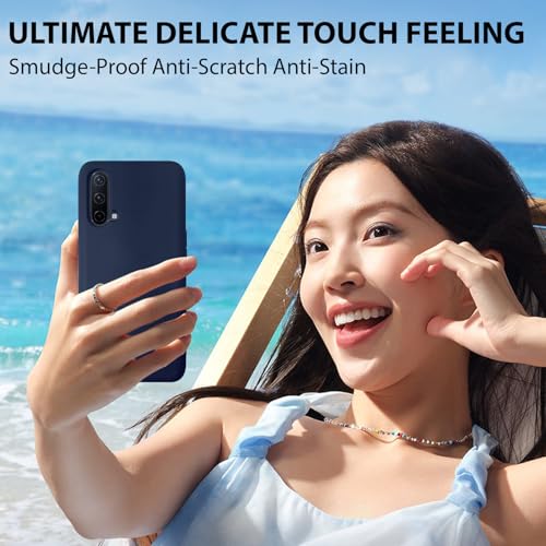 Image of LIRAMARK Liquid Silicone Soft Back Cover Case for OnePlus Nord CE (Midnight Blue)