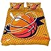 MUMIMI 3-częściowy zestaw poszewek na kołdrę z 2 poszewkami na poduszki, ilustracja koszykówki w stylu pop art cztery rozmiary
