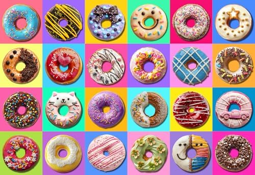 JOYZEXY Puzzles for Kids Ages 6-8-10 Boys Girls, Colorful Donuts 100 Piece Puzzle Children Learning Educational Toys Gifts for 8-10 Years Old