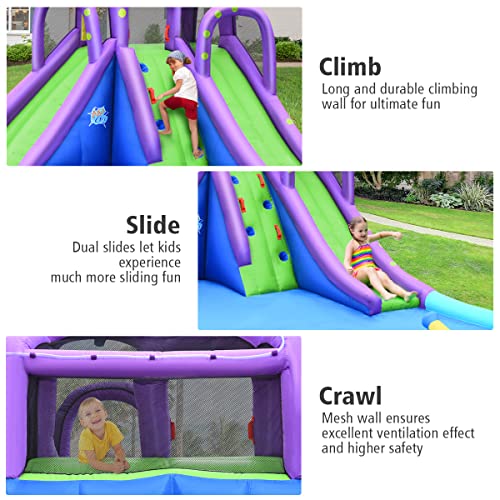 Bountech Inflatable Water Slide, Mega Waterslide Park For Kids Outdoor Family With Two Slides & Splash Pool, Gfci 750W Blower, Blow Up Water Slides Inflatables For Big Kids Adults Backyard Party Gifts #TOP4