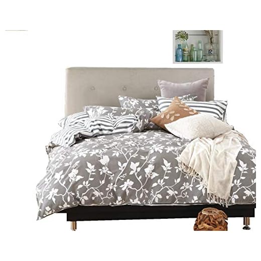 Swanson Beddings Leafy Vines 5-Piece 100% Cotton Bedding Set: Duvet Cover, Two Pillowcases and Two Pillow Shams (King)