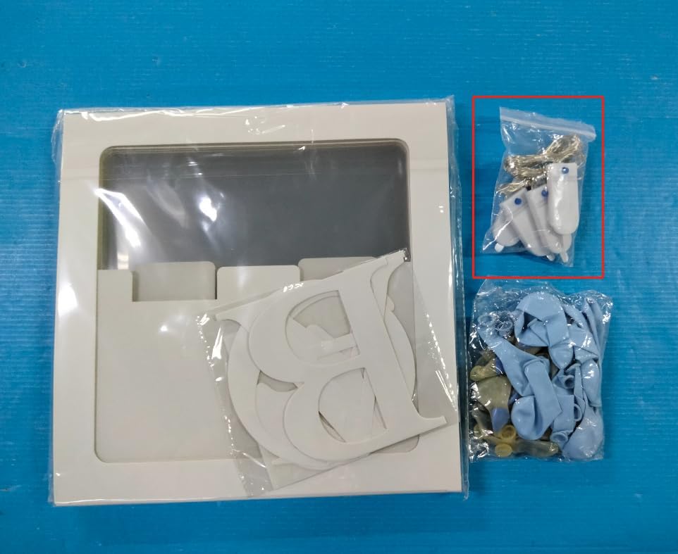 Miniatura 9 de Decoraciones de caja de globos para baby shower, 4 bloques de bebé transparentes con letras "Baby Girl", paquete de 4 luces LED de hadas y 40 globos