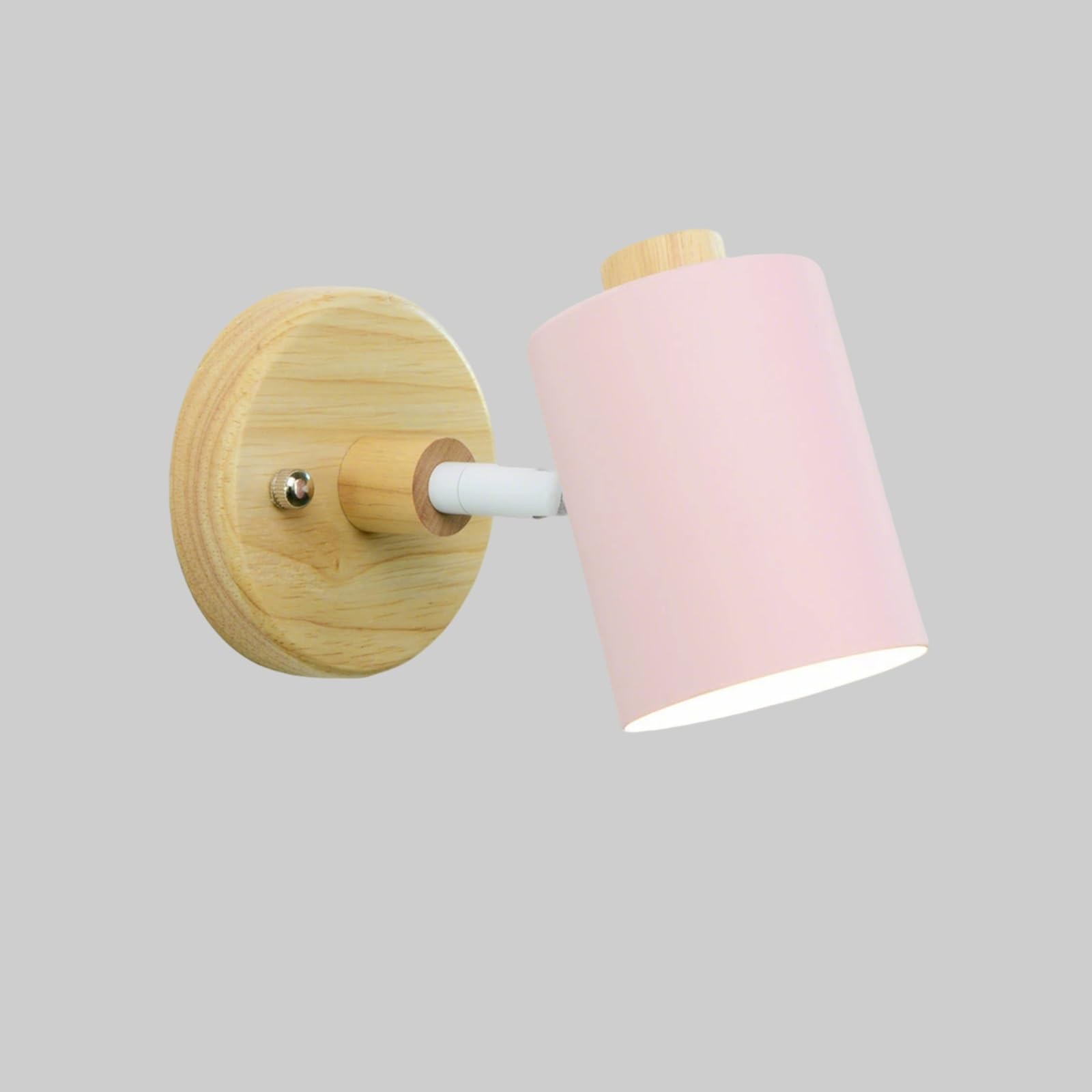 SMCCYYSD Hardwired Wall Sconce Cylindrical Lampshade Light Lamp Adjustable Angle Vanity Lighting, G9 Base Reading Lighting Decor for Bedroom Hallway Living Room(Pink)