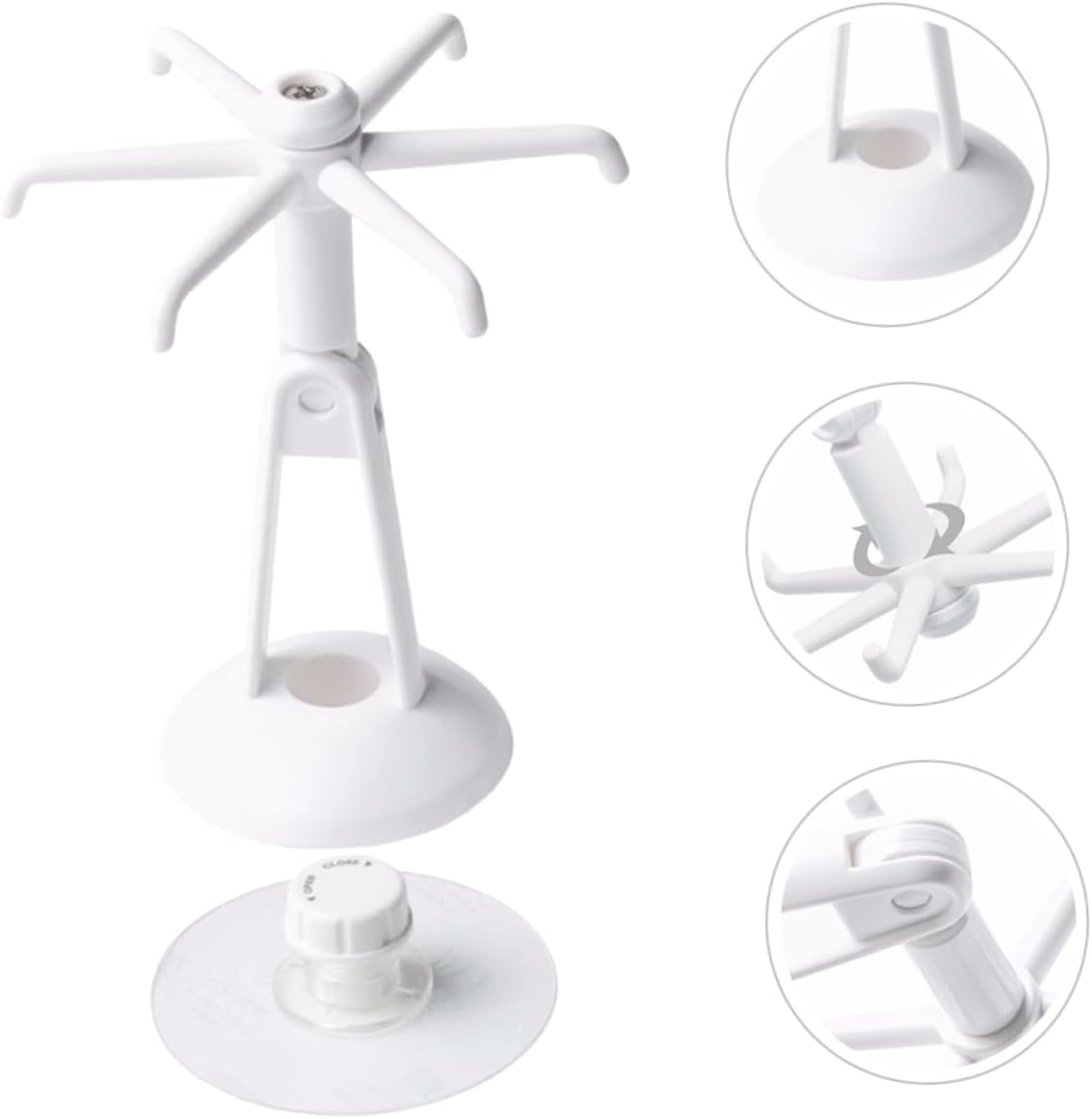 SOLUSTRE Hanging Utensil Rack Rotating Kitchen Hook Strong Suction Self Adhesive Organizer for Easy Installation Material for Kitchen Storage