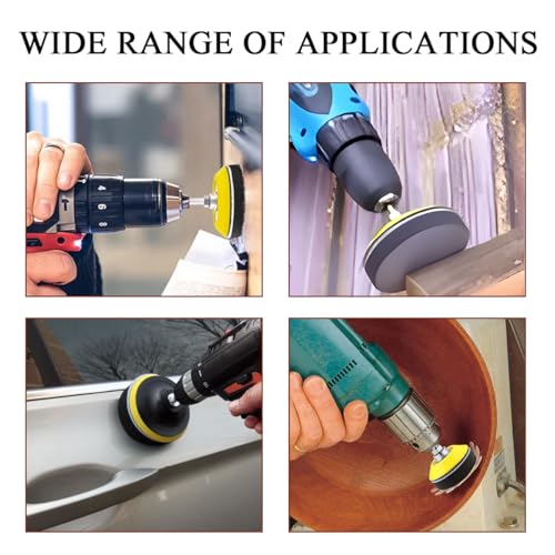 Image of 3 Inch Hook & Loop Sanding Backing Pad, Sanding Disc Pads with 1 /4 Inch Shank & Soft Foam Layer Buffering Pad, Drill Attachment Polishing Kit for Air Die Grinder Sander