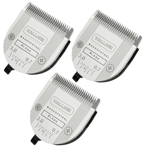 VALLNEI [3 Pack] 5-in-1 Professional Animal Clipper Blades for Wahl Arco, Bravura, Chromado, Creativa, Figura, Motion & SuperGroom, Detachable Adjustable Dog Cat Pet Grooming (Silver)