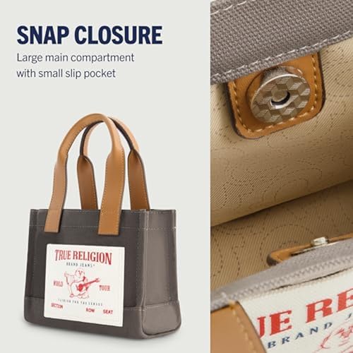 Image of True Religion Tote Bag, Women's Mini Travel Shoulder Bag with Adjustable Strap