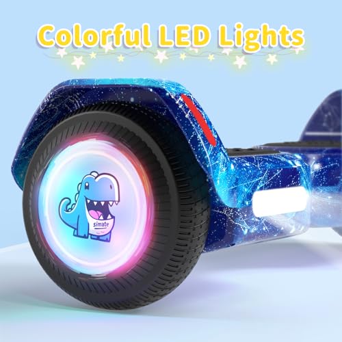 Image of SIMATE 6.5 inch Bluetooth Scooter, LED Lights & APP & Music Speaker, Long Battery Life, Gifts for Kids & Adults & Girls & Boys, for All Ages