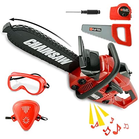 Tool Toy Chainsaw, Kids Power Construction Tool, Kids Chainsaw Toy Play Set | Educational Toys for 3+ Year Olds | Boys Pretend Play Toy Outdoor Lawn Toy Tools Chain Saw Set for Toddlers Cover