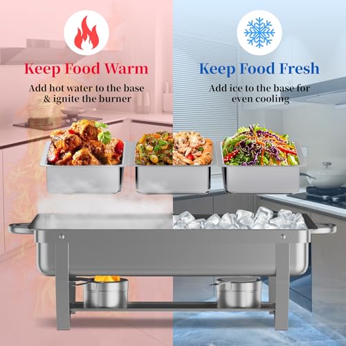 Chafing dish 8L à bords roulés pour maintenir vos plats chauds en fête