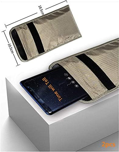 2pcs Security Pouch Anti Radiation Cell Phone Sleeve Case Bag Compatible with iPhone 12 Pro Faraday Bag EMF 5G Signal Shield Signal Blocker Privacy Maternity Covers Car Key Fob Phone Bumpers Silver