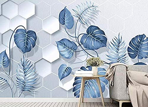 Dipinto a mano Foglie di piante tropicali blu