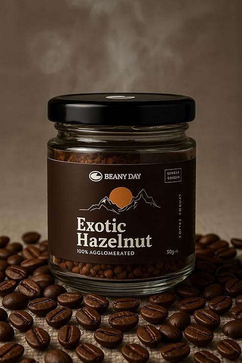Image of Free Frother I Beany Day Premium Instant Coffee Pack of 3 x 50g | Classic Hazelnut Vanilla Flavors | 100% Pure Agglomerated Coffee | Rich Aroma Smooth Taste | Instant Coffee Combo Pack