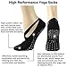 Gmark Every Day Exercise Women Yoga Socks, Athletic Invisible Slipper Socks With Grips For Hospital, Pilates, Pure Barre, Barefoot Workout Keep At Home(Heel Ballet Straps 3 Pairs Black&Grey&Purple M)
