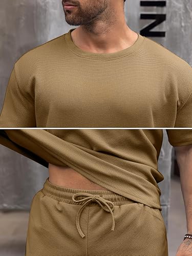 Image of Vogaan Men's T-Shirt and Shorts Set | Top & Shorts Night Suits Set | Night Wear for Men