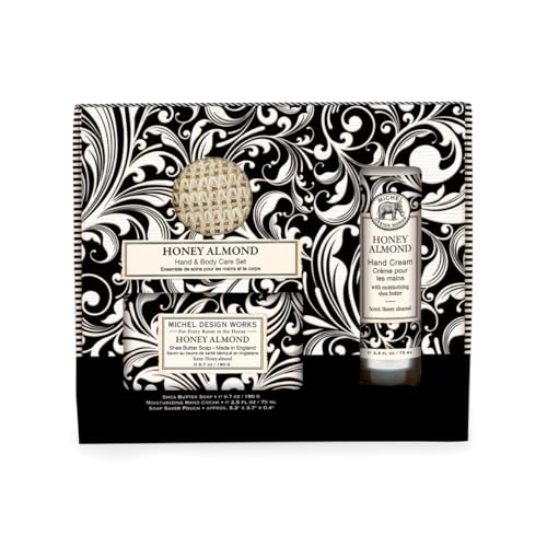 Michel Design Works Body Care Set, Honey Almond Hand Cream with Medium Bar Soap & Soap Saver, Beautiful Boxed Gift Set image 4