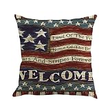 OPAKY Superweiche Independence Day Leinen Kissenbezug Sofa Pad Set Home Decoration