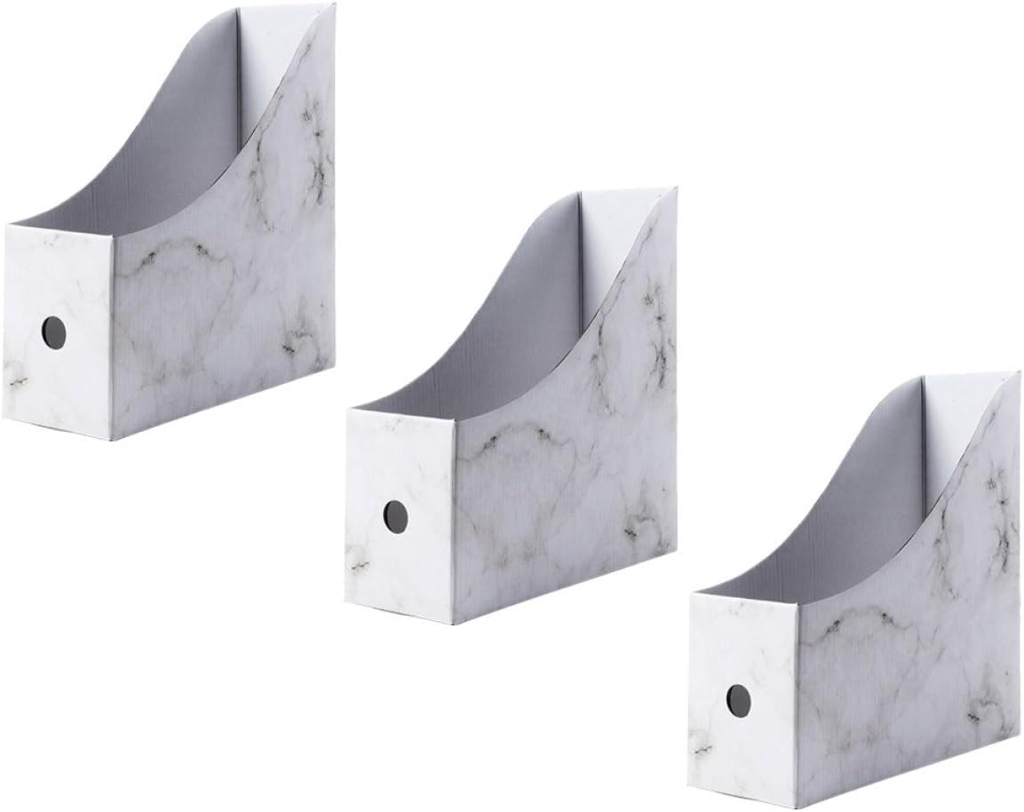 Cabilock Waterproof Marble Desktop File Organizer Box, Paper Storage Rack and Desk Organizer for Office and Student Desk, Desktop Document and Book Storage Holder