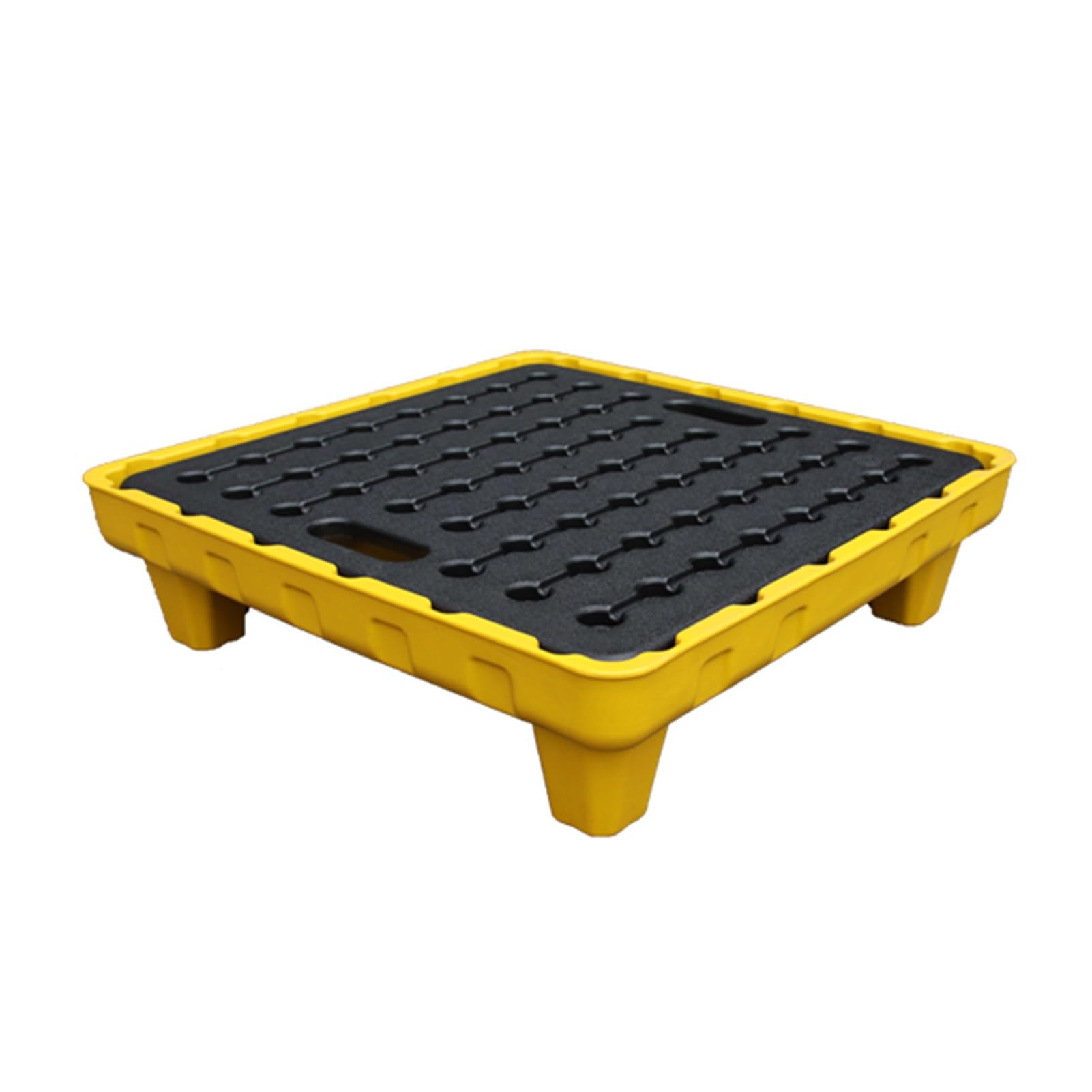 PFCDZDU Spill Containment Platform, Industrial Anti Slip Leakproof Tray with Forklift Pockets, Detachable Plastic Stack Paint Bucket Pallet, High Load Capacity (Color : Yellow-5 Pack, Size : 25.6