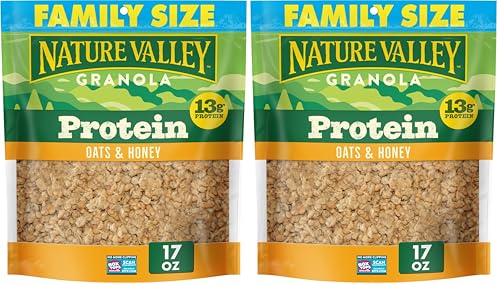 Image of Nature Valley Protein Granola, Oats and Honey, Family Size, Resealable Bag, 17 OZ (Pack of 2)