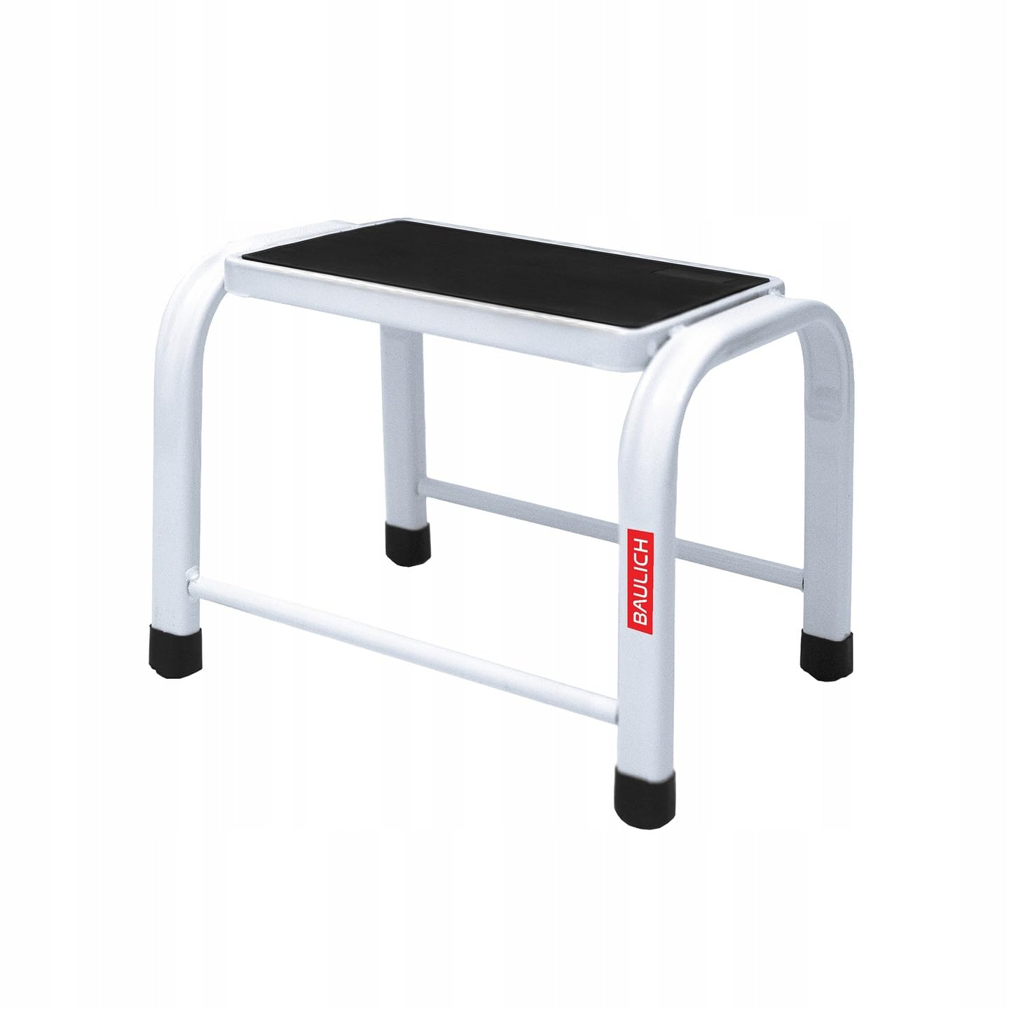 Taburete – Plataforma de 1 peldaño – para el hogar, la Cocina, el Taller, el Armario, la Oficina – Carga máxima 150 kg – Plataforma y Patas Antideslizantes – Estable y Ligero – Blanco